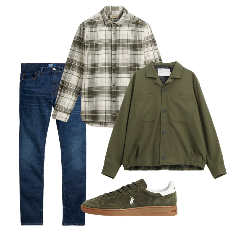 Outfit uomo - Autunno. Stile Casual per Tutti i giorni. Abbinamento con cappotti, sneakers, jeans, camicie.