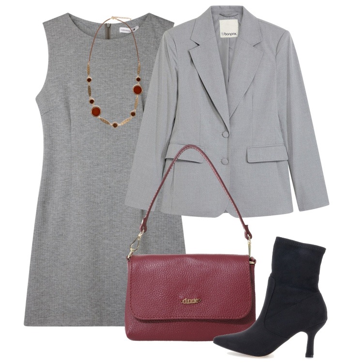 Outfit donna - A novembre con gli stivaletti - @susysty. Stile Chic per Tutti i giorni. Abbinamento con blazer, vestiti senza maniche, borse a tracolla, stivaletti, collane.