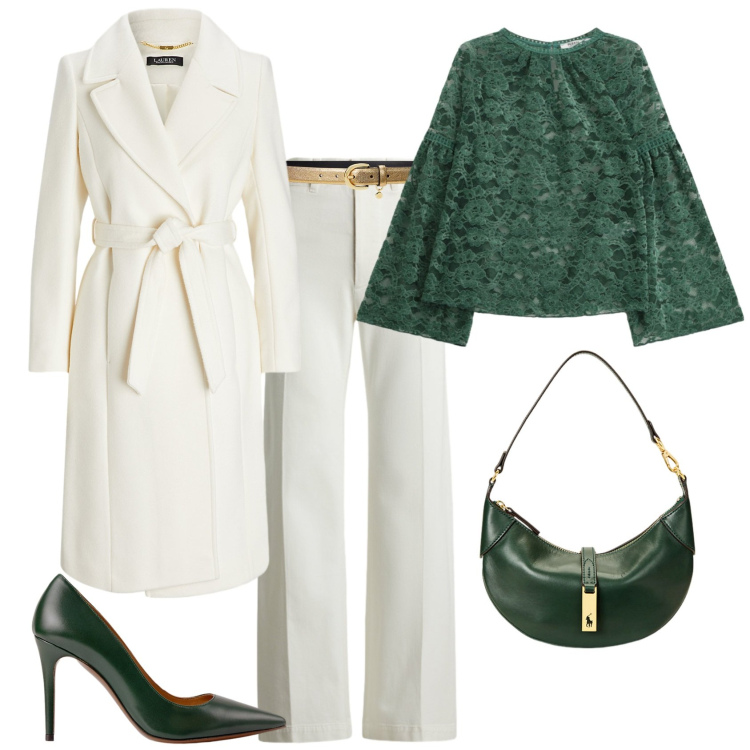 Outfit donna - Total look #2284627. Stile Chic per Serata fuori. look ideale per Petite. Abbinamento con top, borse a spalla, décolleté, pantaloni, cappotti, cinture.