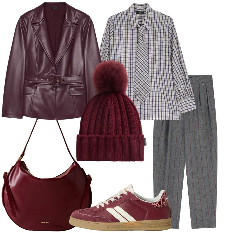 Outfit donna - Lines of Style. Stile Urban per Tutti i giorni. Abbinamento con pantaloni, camicie, borse a spalla, sneakers, berretti, blazer.