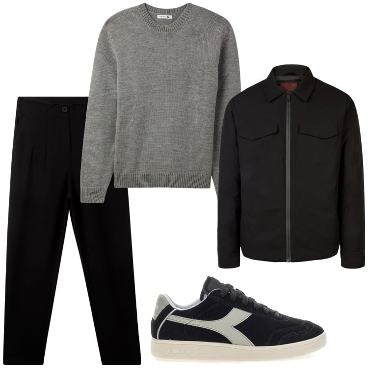 Outfit uomo - Total look #2284908. Stile Casual per Tutti i giorni. Abbinamento con maglieria, pantaloni chino, sneakers, piumini.