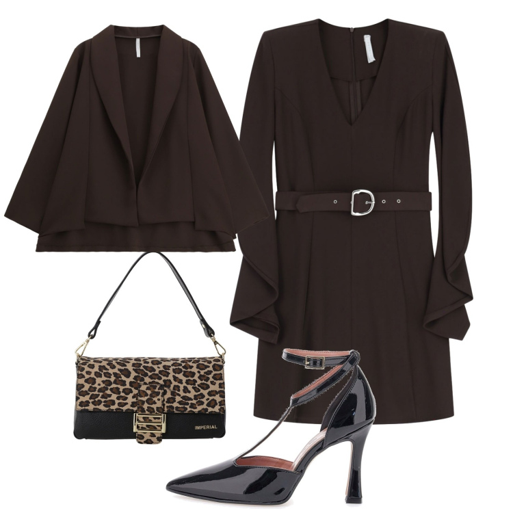 Outfit donna - Total look #2284950. Stile Bon Ton per Cerimonia. Abbinamento con blazer, borse a spalla, vestiti corti, décolleté.