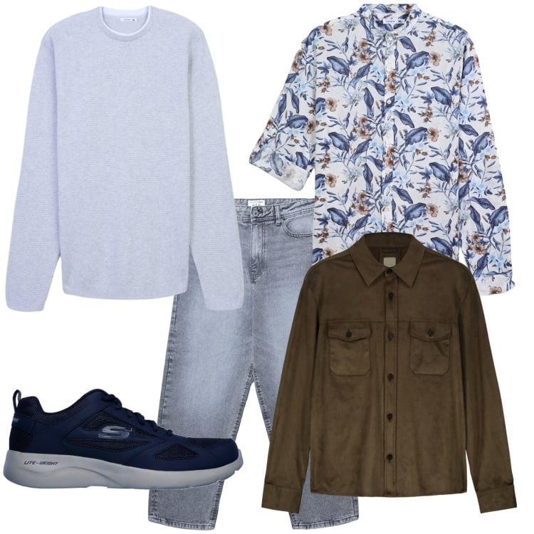 Outfit uomo - Stasera pub. Stile Trendy per Serata speciale. Abbinamento con camicie, jeans, maglieria, giacche, sneakers.