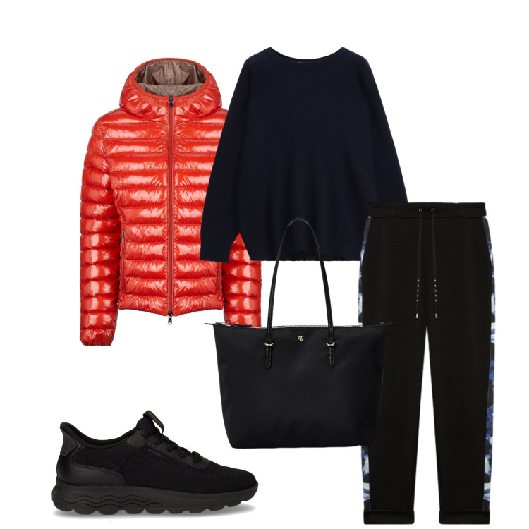Outfit donna - Total look #2284987. Stile Casual per Tutti i giorni. Abbinamento con pullovers, borse tote, blazer, pantaloni, sneakers.