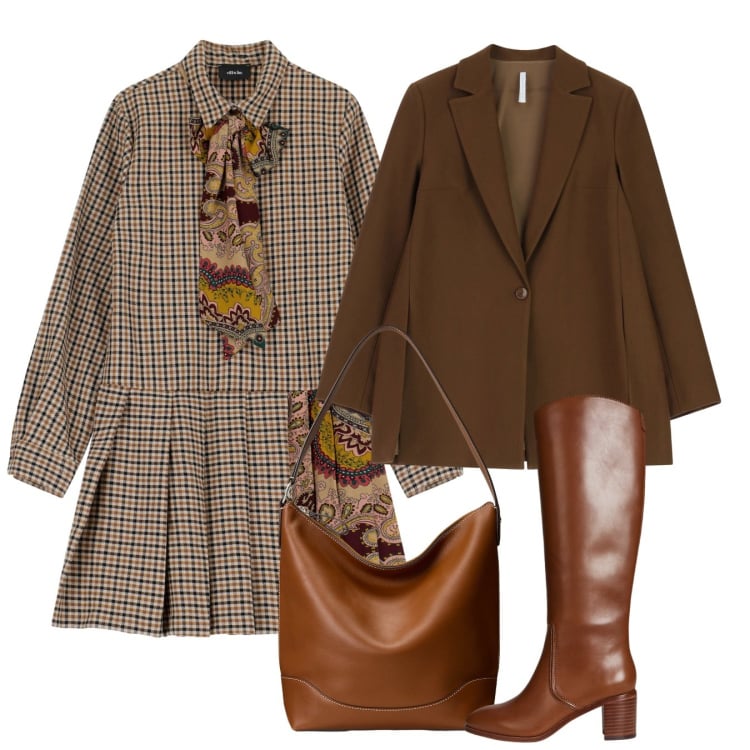 Outfit donna - I colori di tendenza. Stile Bon Ton per Ufficio. Abbinamento con blazer, vestiti, stivali, borse a secchiello.