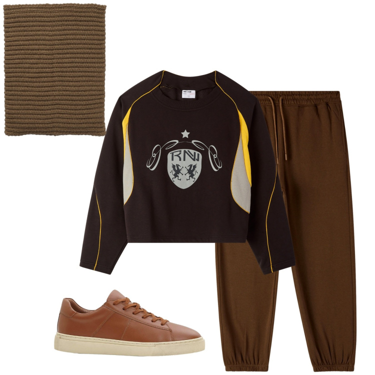 Outfit uomo - Total look #2285115. Stile Casual per Sport. Abbinamento con sneakers, pantaloni, scaldacollo, felpe.