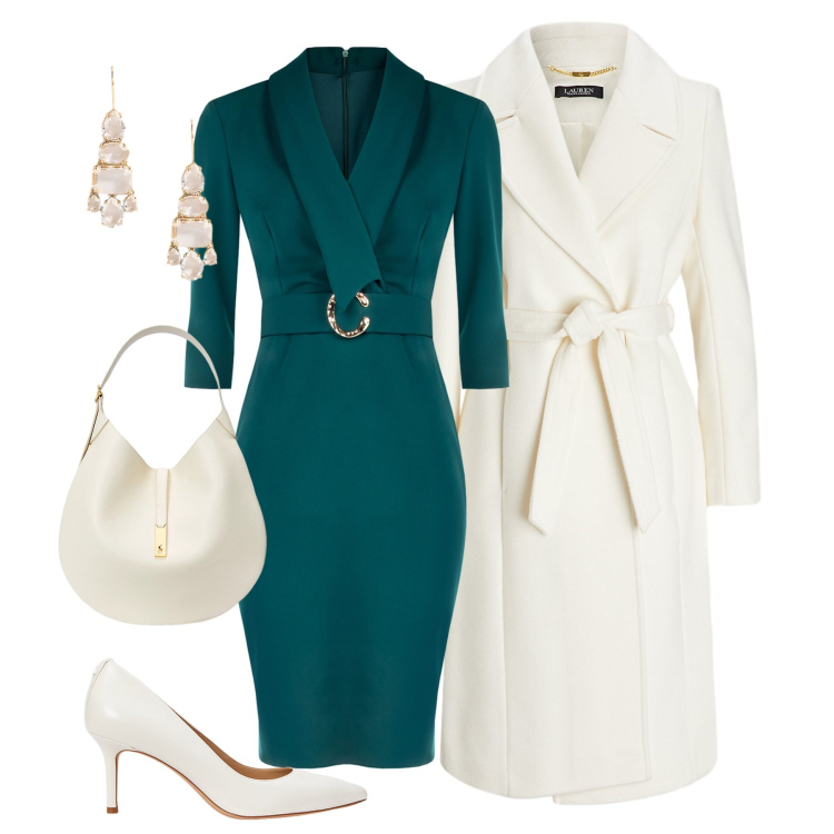 Outfit donna - Eleganza che parla. Stile Bon Ton per Serata fuori. Abbinamento con vestiti a tubino, décolleté, borse a spalla, orecchini, cappotti.