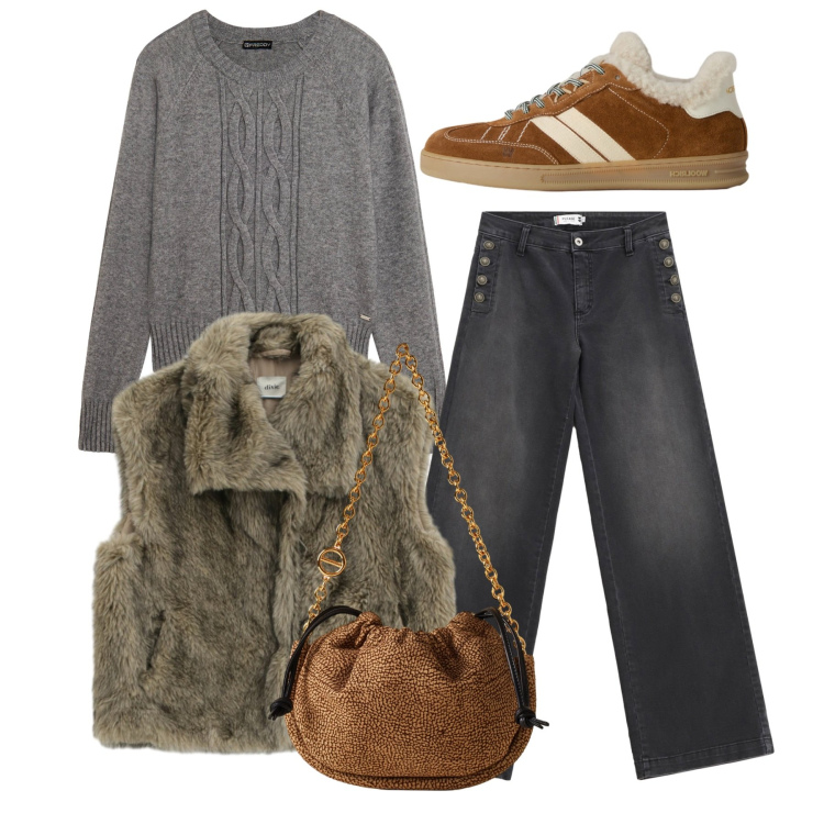 Outfit donna - Lo smanicato eco. Stile Casual chic per Tutti i giorni. Abbinamento con jeans, borse a spalla, maglieria, camicie, sneakers.