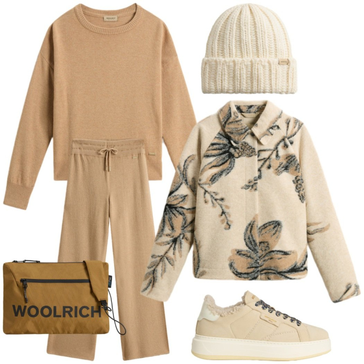 Outfit donna - Casual con stile. Stile Casual chic per Tutti i giorni. Abbinamento con sneakers, borse a tracolla, maglieria, pantaloni, berretti, cappotti.