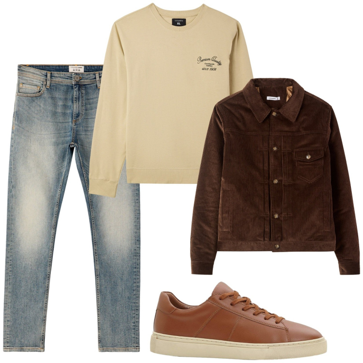 Outfit uomo - Total look #2285383. Stile Casual per Tutti i giorni. Abbinamento con sneakers, felpe, jeans skinny, cappotti.