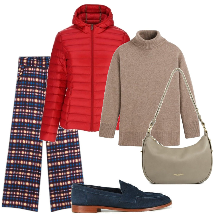 Outfit mujer - Urban look. Estilo Urban para Todos los días. Combinación con pantalones palazzo, blazers, prendas de punto, mocasines, bandoleras.