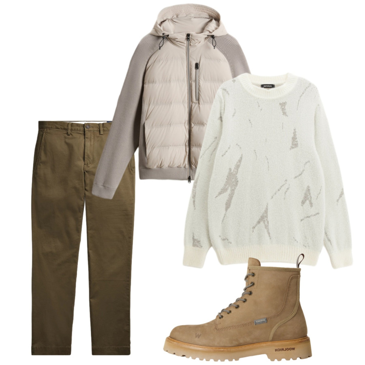 Outfit uomo - Fine settimana. Stile Casual per Tutti i giorni. Abbinamento con maglieria, pantaloni, giacche, anfibi.