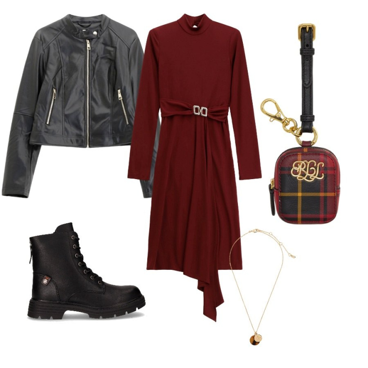 Outfit donna - Total look #2285492. Abbinamento con giacche, vestiti midi/longuette, collane, pochette, anfibi.