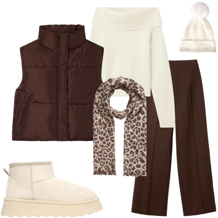 Outfit donna - Terranova Black Friday. Stile Urban per Tutti i giorni. Abbinamento con piumini, maglieria, sciarpe, berretti, pantaloni, stivaletti.