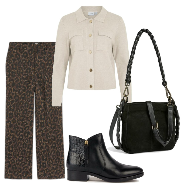 Outfit mujer - Urban look. Estilo Urban para Todos los días. Combinación con bandoleras, botines, cárdigans, pantalones.