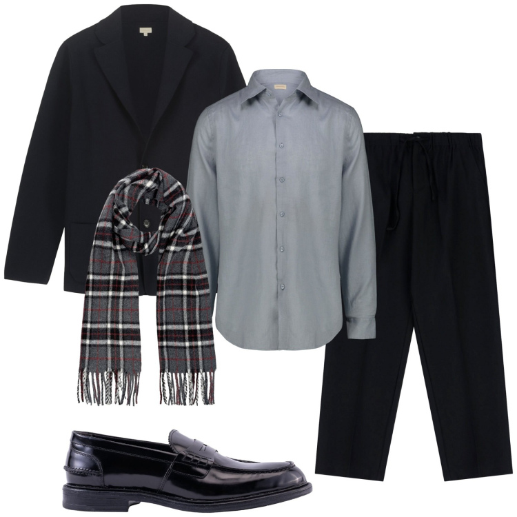 Outfit uomo - Total look #2285552. Stile Business/Elegante per Ufficio. Abbinamento con pantaloni, scarpe stringate, camicie, giacche, sciarpe.