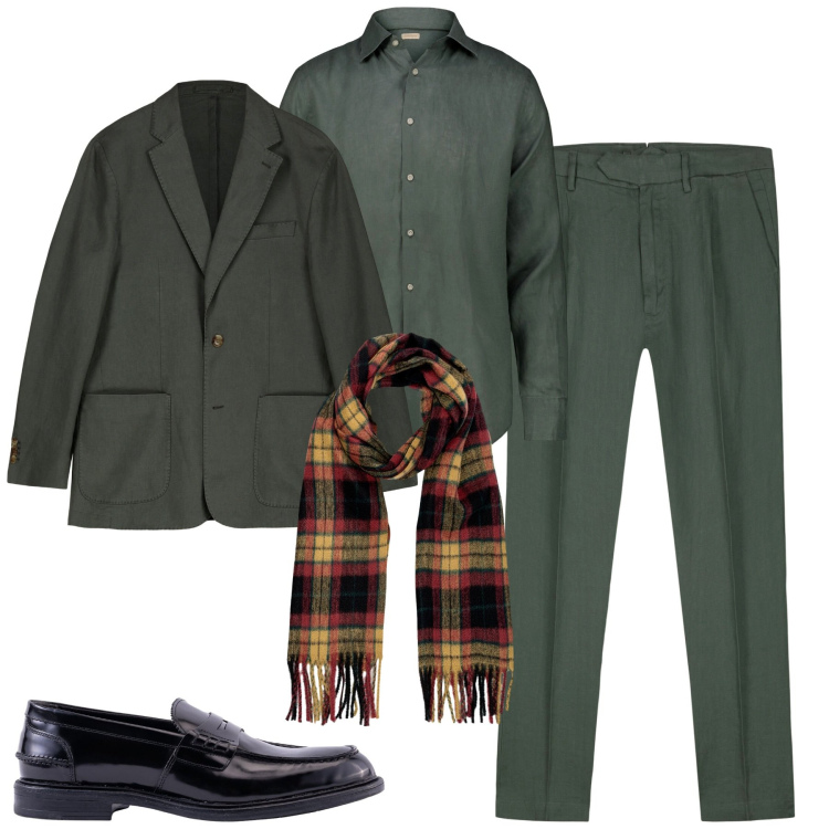 Outfit uomo - City. Stile Urban per Tutti i giorni. Abbinamento con camicie, giacche, pantaloni, sciarpe, scarpe stringate.