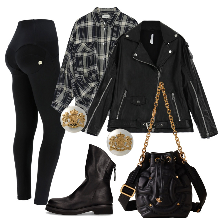 Outfit donna - Love Boots. Stile Rock per Tutti i giorni. Abbinamento con giacche, borse a secchiello, pantaloni skinny, camicie, orecchini, stivaletti.