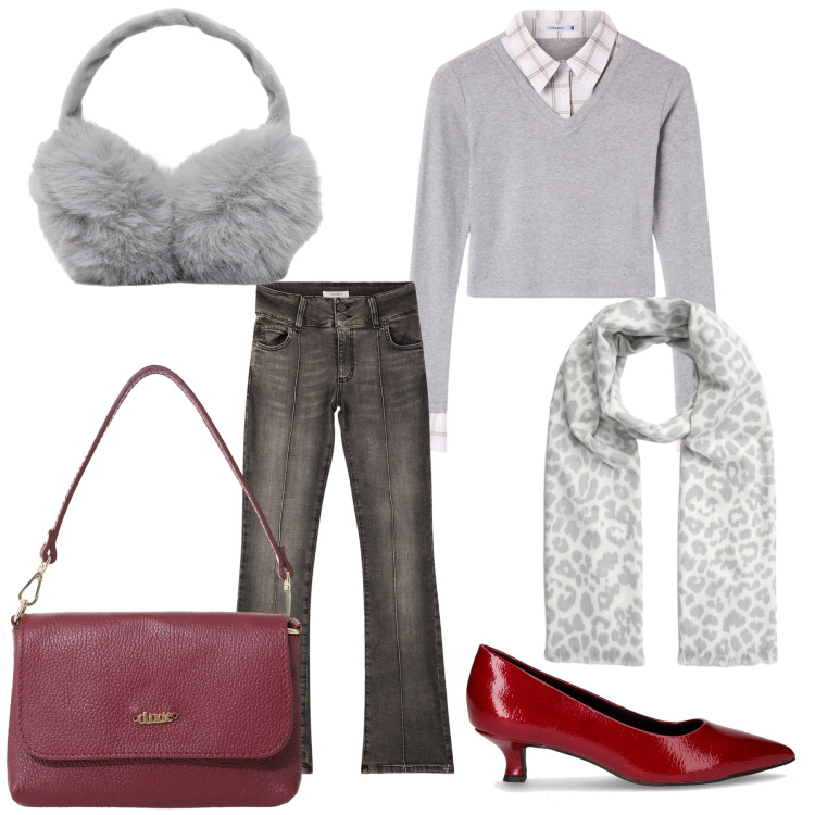 Outfit donna - Aspettando il freddo. Stile Urban per Tutti i giorni. Abbinamento con cappelli, sciarpe, maglieria, jeans, borse a tracolla, décolleté.