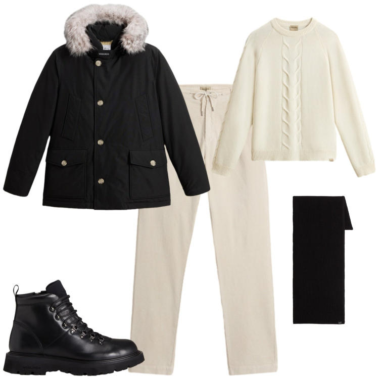 Outfit uomo - Trendy per la montagna con Worlich. Stile Trendy per Tutti i giorni. Abbinamento con pantaloni, stivali e stivaletti, maglieria, sciarpe, giacche.