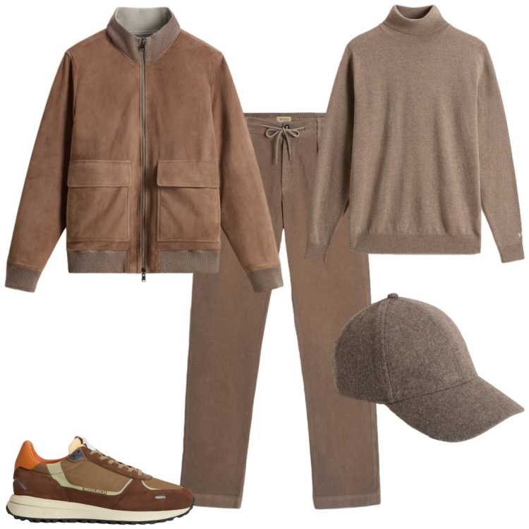 Outfit uomo - Total look #2285896. Stile Trendy per Tutti i giorni. Abbinamento con pantaloni, sneakers, maglieria, bomber, cappelli.