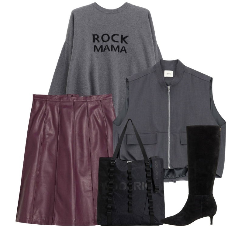 Outfit donna - Novembre. Stile Bon Ton per Tutti i giorni. Abbinamento con gonne, blazer, maglieria, stivali, borse tote.
