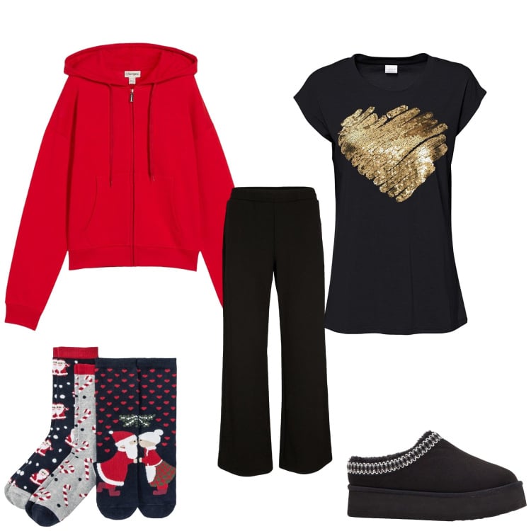 Outfit donna - Metto su qualcosa dí comodo!. Stile Minimal Abbinamento con calzini, pantaloni a palazzo, stivaletti, maglieria, felpe.