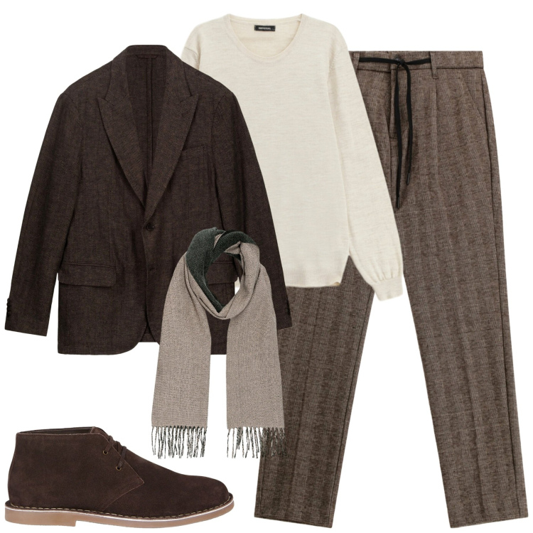 Outfit uomo - Total look #2286040. Stile Urban per Tutti i giorni. Abbinamento con pantaloni, maglieria, stivali e stivaletti, sciarpe, giacche.