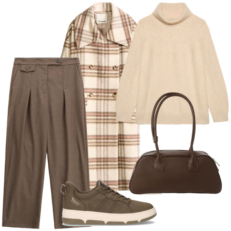 Outfit donna - Super comoda con stile. Stile Basic per Tutti i giorni. Abbinamento con cappotti, pantaloni, borse a mano, sneakers, maglieria.