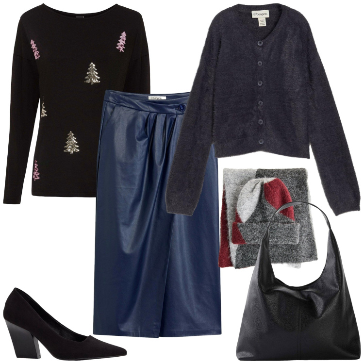Outfit donna - Bonprix - DAY TO NIGHT. Stile Casual chic per Tutti i giorni. Abbinamento con gonne longuette, cardigans, maglieria, décolleté, shopping bag, sciarpe.