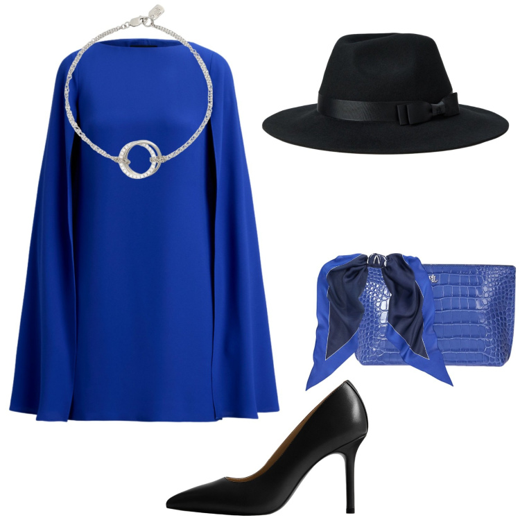 Outfit donna - Occasioni speciali. Stile Chic per Cerimonia. Abbinamento con vestiti, braccialetti, pochette, foulard, cappelli, décolleté.