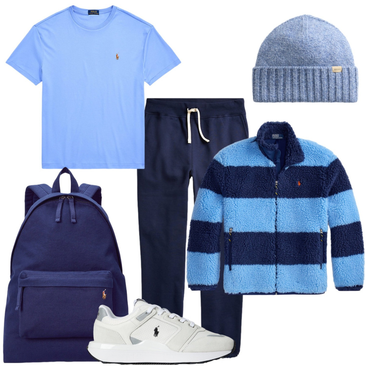 Outfit uomo - In palestra. Stile Trendy per Sport. Abbinamento con borse sportive, t-shirt, giacche sportive, sneakers, pantaloni sportivi, berretti.