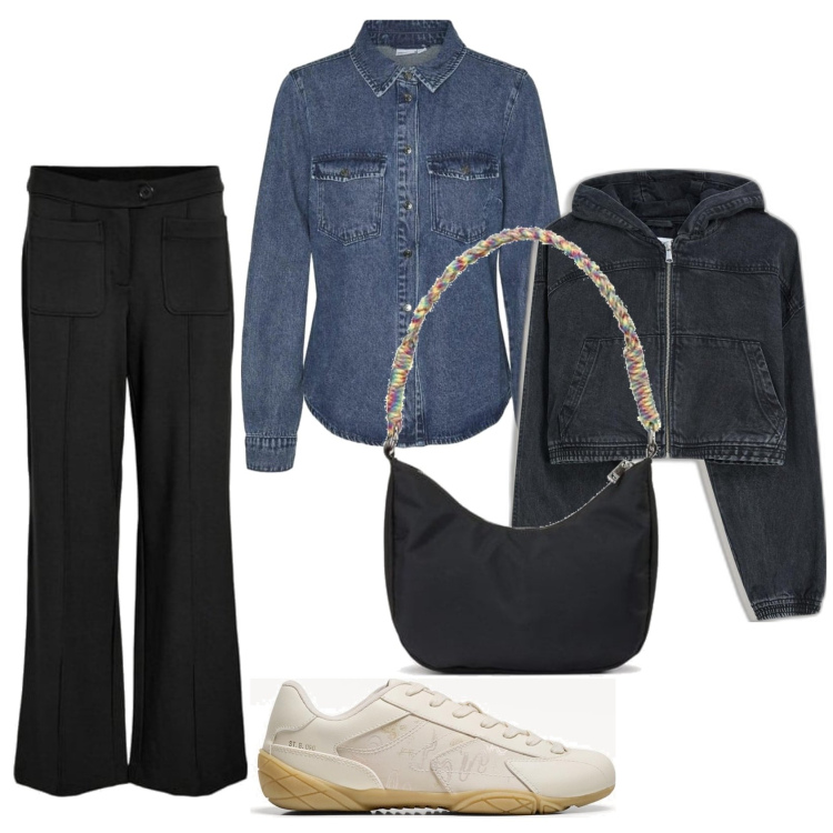 Outfit mujer - Casual look. Estilo Casual para Todos los días. Combinación con pantalones, camisas, bolsos de mano, sneakers, blazers.