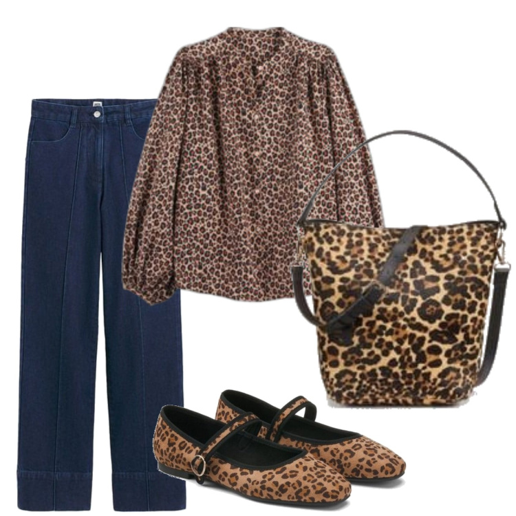 Outfit mujer - Trendy look. Estilo Trendy para Todos los días. Combinación con bailarinas, bolsos saco, vaqueros, camisas.