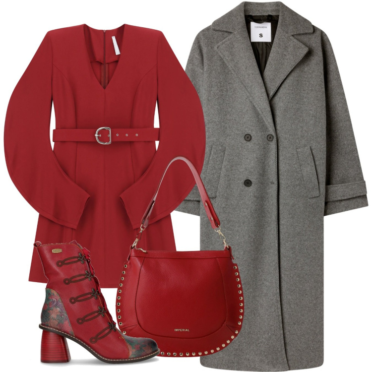 Outfit donna - Festa di compleanno. Stile Bon Ton per Tutti i giorni. Abbinamento con cappotti, borse a spalla, vestiti corti, stivaletti.