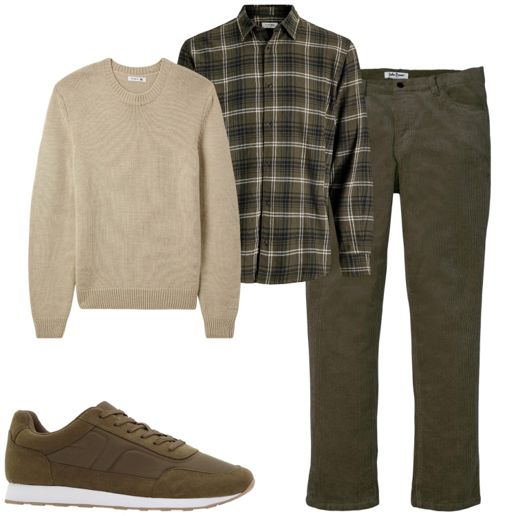 Outfit uomo - Total look #2286461. Stile Casual per Tutti i giorni. Abbinamento con pantaloni, camicie, sneakers, maglieria.