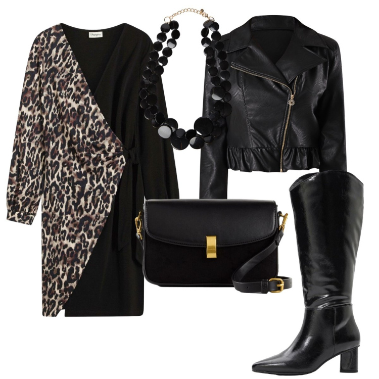 Outfit donna - Rock. Stile Rock per Serata fuori. Abbinamento con stivali, vestiti corti, borse a mano, giacche, collane.