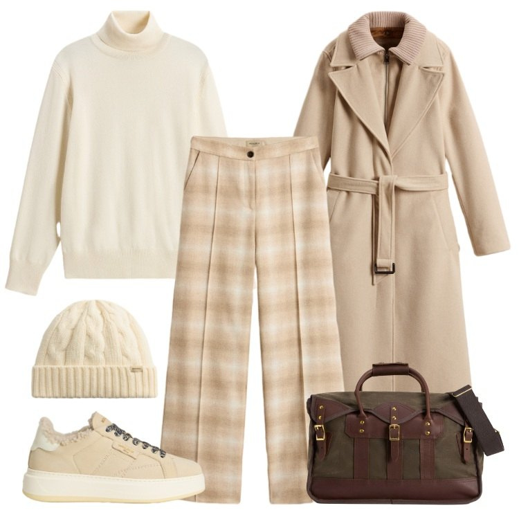 Outfit donna - Woolrich. Stile Casual per Tutti i giorni. Abbinamento con pantaloni, sneakers, borse a tracolla, berretti, cappotti, maglieria.