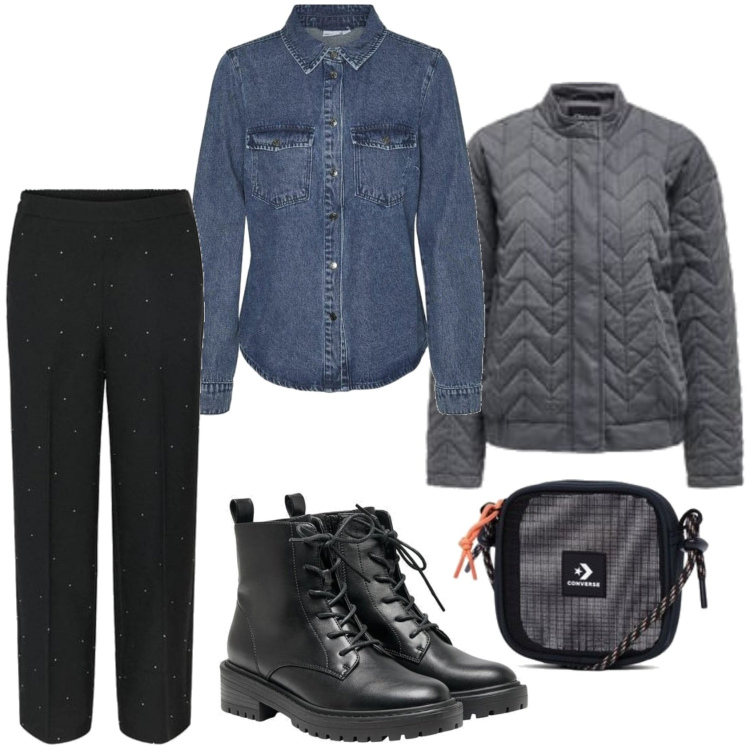 Outfit mujer - Urban look. Estilo Urban para Todos los días. Combinación con camisas, botines, pantalones, bandoleras, blazers.