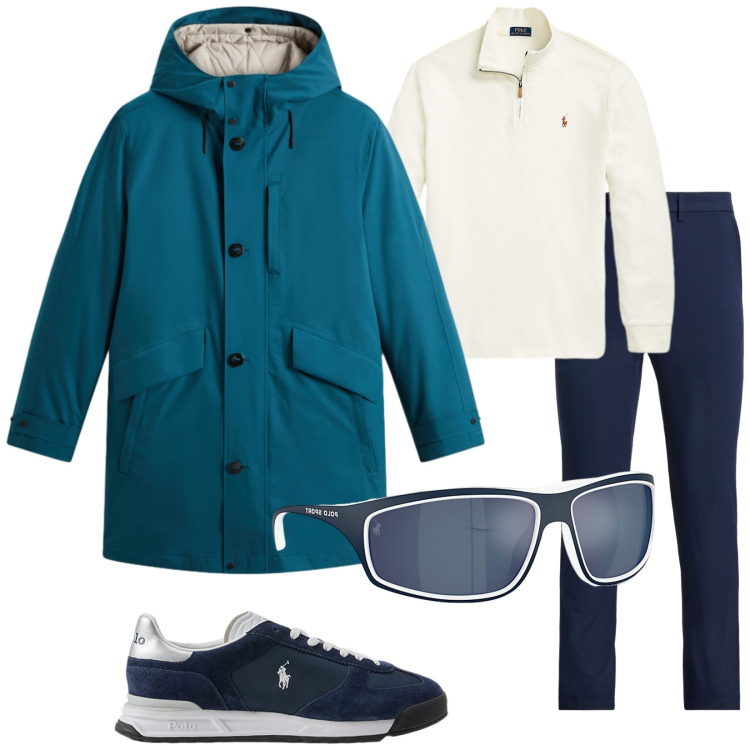 Outfit uomo - Sono 3 in 1. Stile Casual per Tutti i giorni. Abbinamento con sneakers, pullovers, pantaloni, occhiali da sole, cappotti.