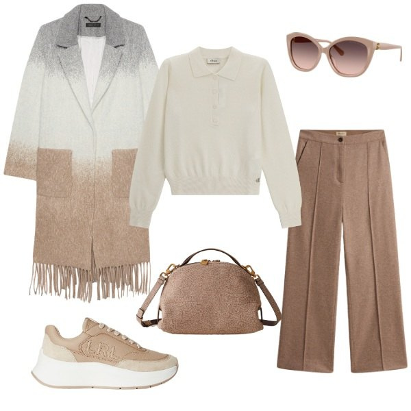 Outfit donna - november sun. Stile Casual chic per Tutti i giorni. Abbinamento con borse a mano, pullovers, sneakers, occhiali da sole, pantaloni, cappotti.