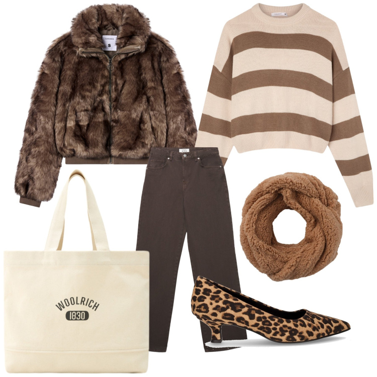 Outfit donna - Una amica mi aspetta. Stile Sporty chic per Tutti i giorni. Abbinamento con maglieria, sciarpe, jeans, ecopellicce, borse tote, décolleté.