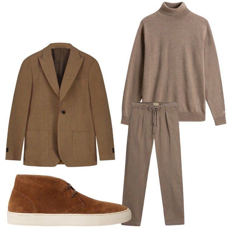 Outfit uomo - Autunno. Stile Business/Elegante per Serata speciale. Abbinamento con sneakers, maglieria, pantaloni, giacche.