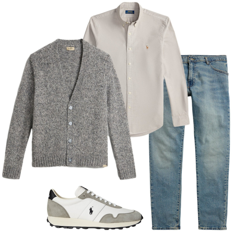 Outfit uomo - Super classico. Stile Casual per Tutti i giorni. Abbinamento con jeans, sneakers, camicie, cardigans.