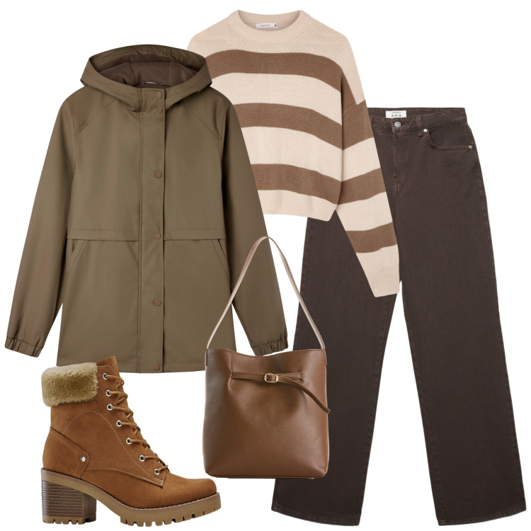 Outfit donna - Novembre. Stile Basic per Tutti i giorni. Abbinamento con stivaletti, borse a mano, maglieria, blazer, jeans.