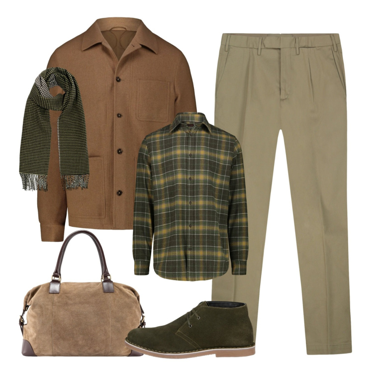 Outfit uomo - Colori della terra!. Stile Urban per Tutti i giorni. Abbinamento con stivali e stivaletti, pantaloni, borse sportive, sciarpe, cappotti, camicie.