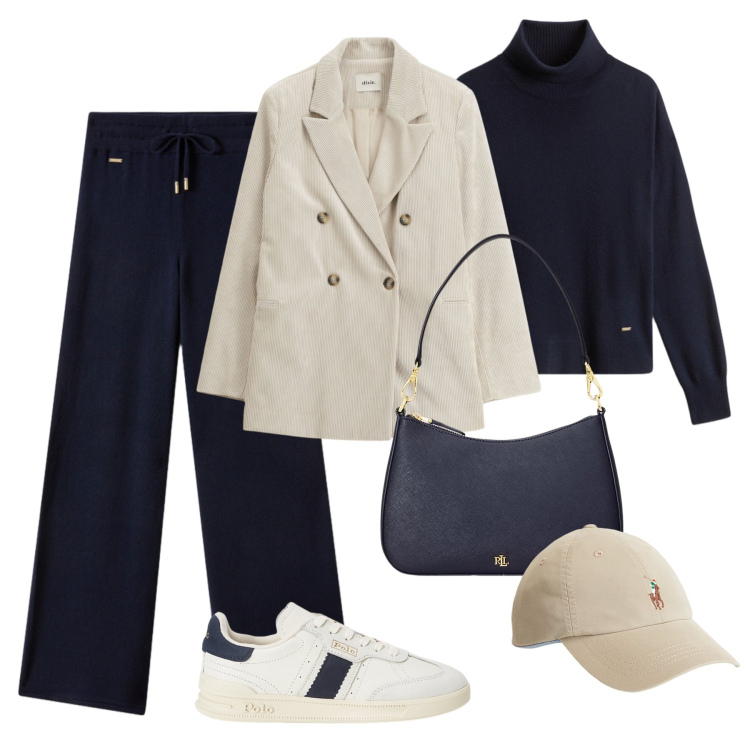 Outfit donna - Blazer in velluto - @ellystyle. Stile Sporty chic per Tutti i giorni. Abbinamento con blazer, borse a spalla, sneakers, cappelli, pantaloni, maglieria.