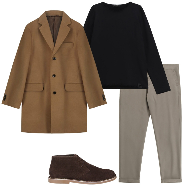 Outfit uomo - Total look #2287071. Stile Trendy per Serata speciale. Abbinamento con felpe, pantaloni, stivali e stivaletti, cappotti.