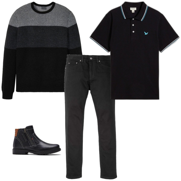 Outfit homme - Casual #18888. Style Casual pour Tous les jours. Assortir avec jean slim, bottes, pulls, polos.