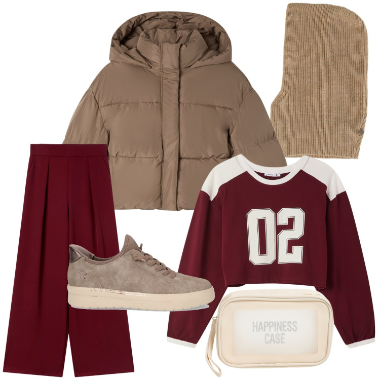 Outfit donna - Glamour per novembre. Stile Casual per Tutti i giorni. Abbinamento con t-shirt, bomber, pantaloni, valigie, cappotti, sneakers.